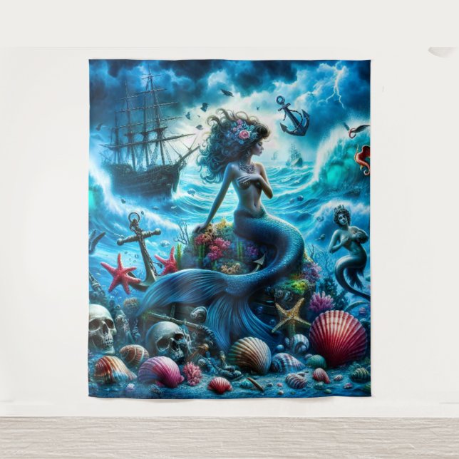 Mermaid Tapestry Wandteppich (Vorderseite)