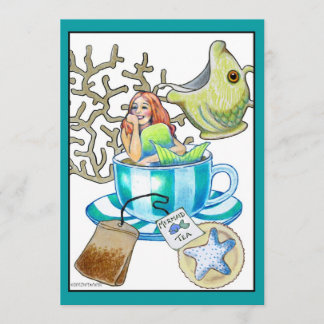 Mermaid Tea Party Geburtstag Einladung