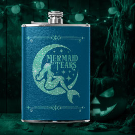 Mermaid Tears Blue Glitzer Flachmann
