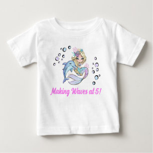Mermaid Thema 5. Geburtstag T - Shirt für Kinder