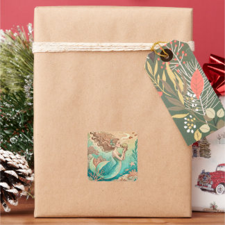 Mermaid theme party custom stickers