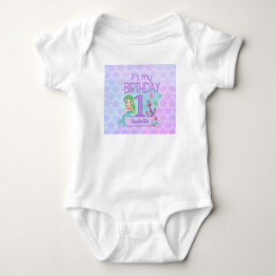 Mermaid themed 1. Geburtstag Baby Strampler