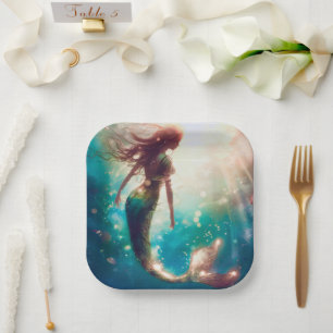 Mermaid-Themenpartei Zollpapiere-Teller Pappteller