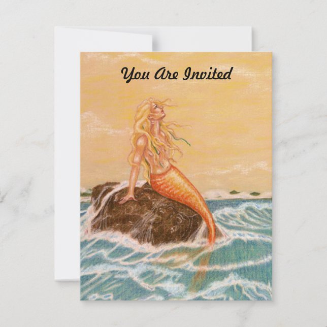 MERMAID THEMIERTE PARTY EINLADUNG ~ EZ TO CUSTOMIZ (Vorderseite)
