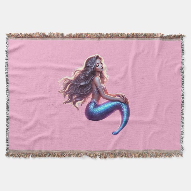Mermaid throw blanket decke (Vorderseite)