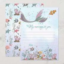 Mermaid Time Capsule Meldung an Sie leere Karten