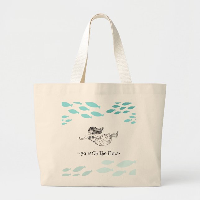 Mermaid Tote or Beach Bag Jumbo Stoffbeutel (Vorne)