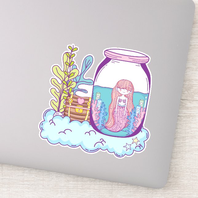 Mermaid Treasure Vinyl Stickers Aufkleber (Detail)