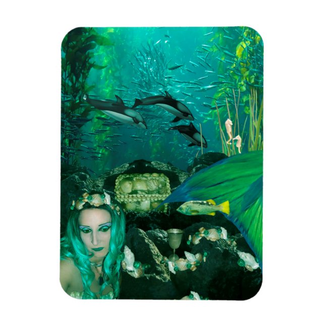 Mermaid Trésors sous-marins Magnet photo (Vertical)