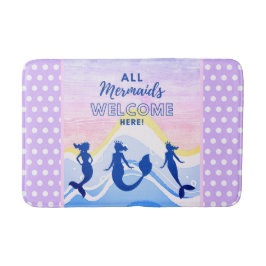 Mermaid Trio | Alle Mermaids Willkommen | Polka Do Badematte