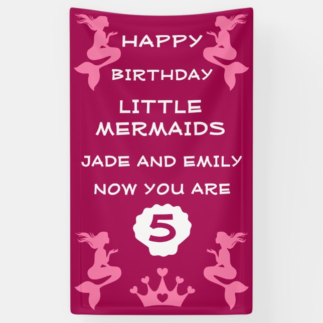 Mermaid Twin Sisters Banner (Vertikal)