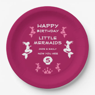 Mermaid Twin Sisters Pappteller