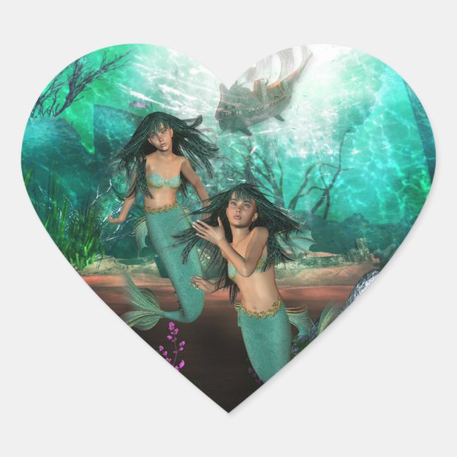 Mermaid Twins Sticker (Vorderseite)