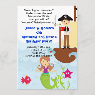 Mermaid und die Einladung von Pirate Brithday