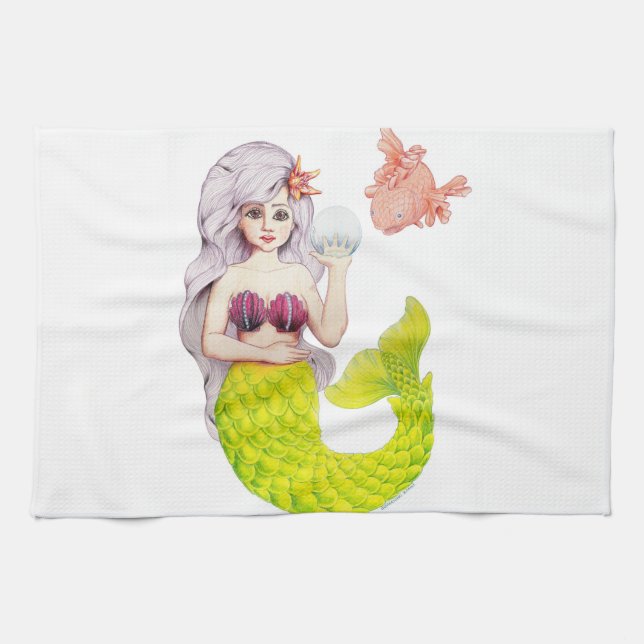 Mermaid und Freund Geschirrtuch (Horizontal)