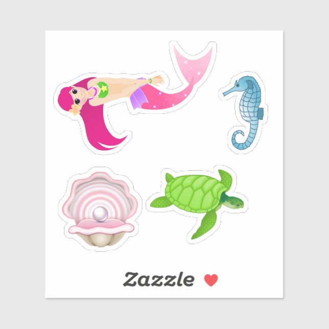Mermaid und Friends Stickers Aufkleber (Blatt)