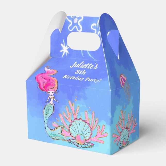 Mermaid und Pearl Clam Birthday Geschenkschachtel (Rückseite)