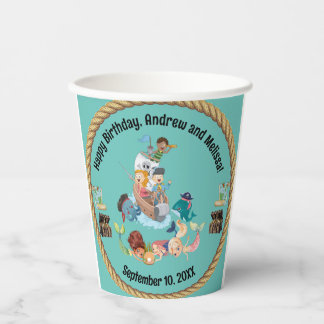 Mermaid und Pirate Birthday Pappbecher