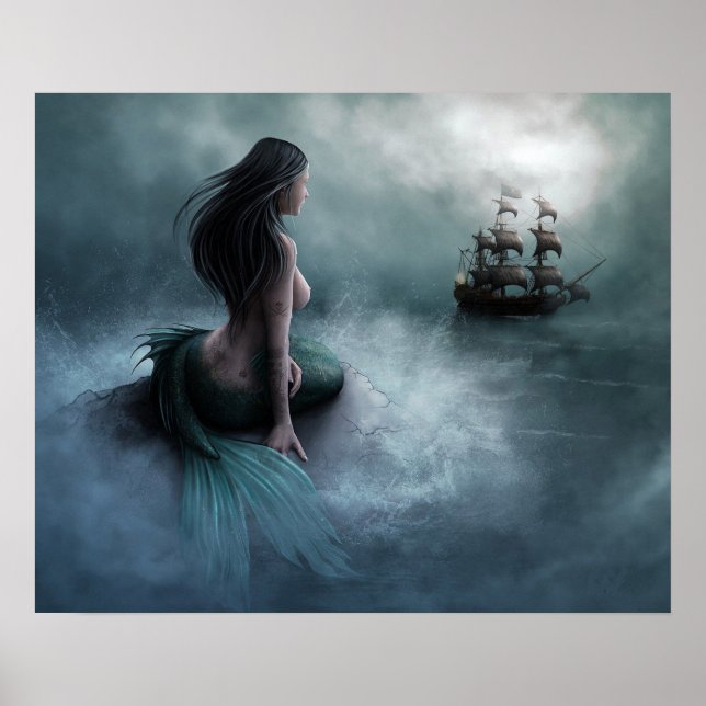 Mermaid und Pirate Ship Poster (Vorne)