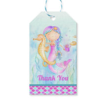 Mermaid und Seepferd whimsy Aquarell vielen Dank