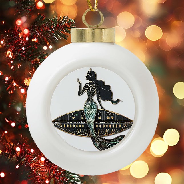 Mermaid und UFO Keramik Kugel-Ornament (Von Creator hochgeladen)