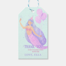 Mermaid Under Sea Birthday Blue Vielen Dank Geschenkanhänger
