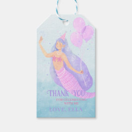 Mermaid Under Sea Birthday Blue Vielen Dank Geschenkanhänger