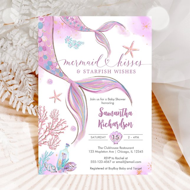 Mermaid Under The Sea Baby Shower Invitation Einladung (Von Creator hochgeladen)