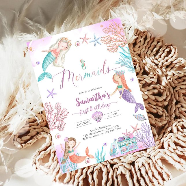 Mermaid Under The Sea Birthday Invitation (Créateur téléchargé)