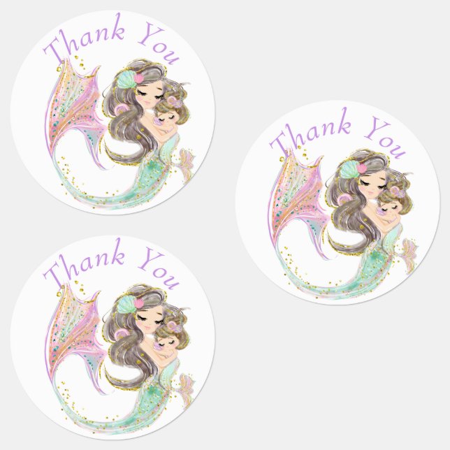mermaid under the sea merci Étiquettes (Groupe)