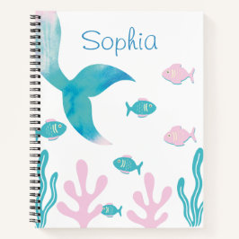 Mermaid Under the Sea Pastel Pink Blue Girls  Notizbuch