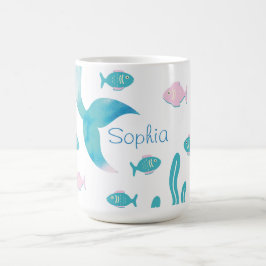 Mermaid Under the Sea Pastel Pink Blue  Kaffeetasse