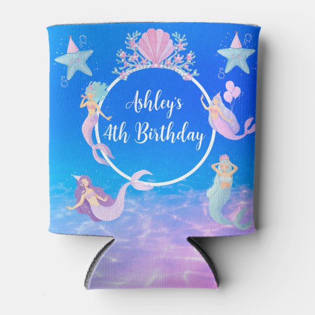 Mermaid under the sea watercolor ocean kids party dosenkühler (Vorderseite)