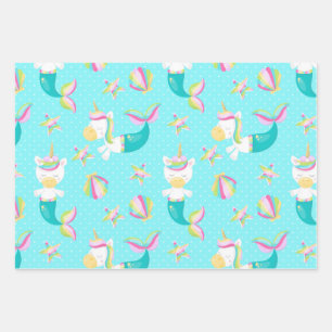 Mermaid Unicorn Kid Geschenkpapier Set
