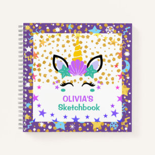 Mermaid Unicorn Livre de croquis personnalisé pour