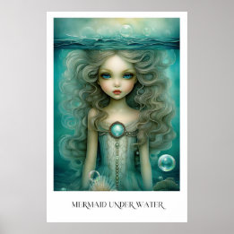 Mermaid unter Wasser Poster
