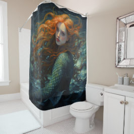 Mermaid Van Gogh Style Duschvorhang
