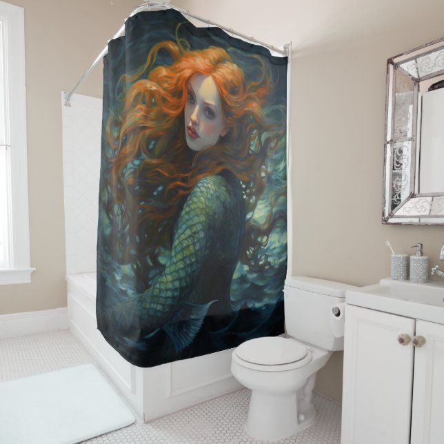 Mermaid Van Gogh Style Duschvorhang (Beispiel)