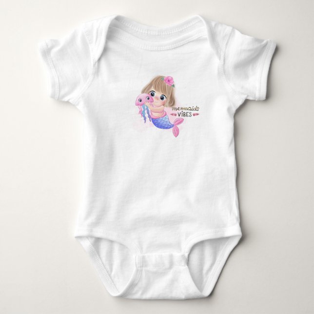 Mermaid Vibes Baby Strampler (Vorderseite)