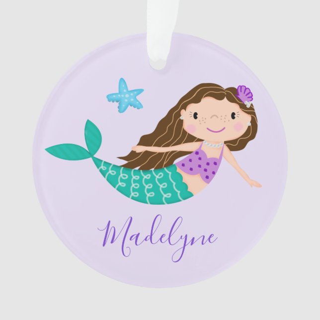 Mermaid Violet Nom Personnalisé Script (devant)