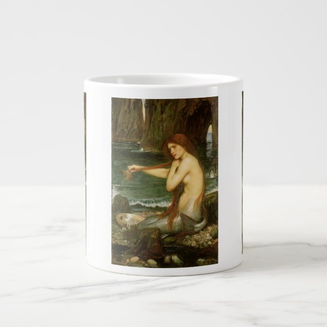 Mermaid von John William Waterhouse Jumbo-Tasse (Vorderseite)