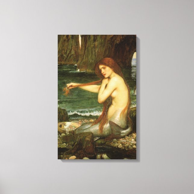 Mermaid von John William Waterhouse Leinwanddruck (Vorderseite)