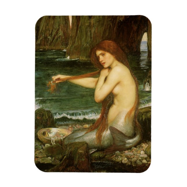 Mermaid von John William Waterhouse Magnet (Vertikal)