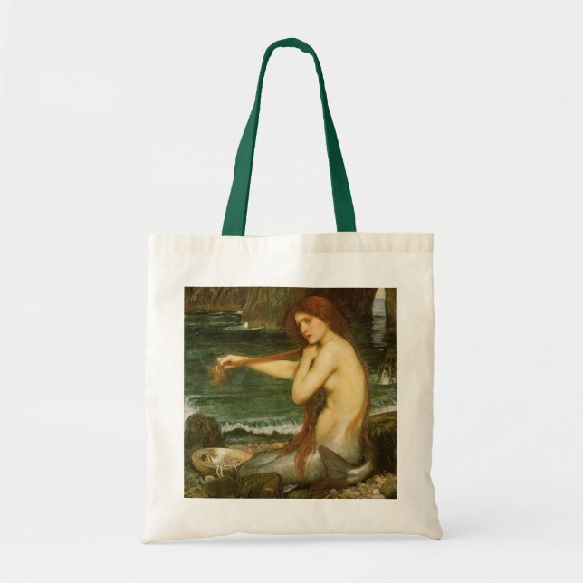 Mermaid von John William Waterhouse Tragetasche (Vorne)