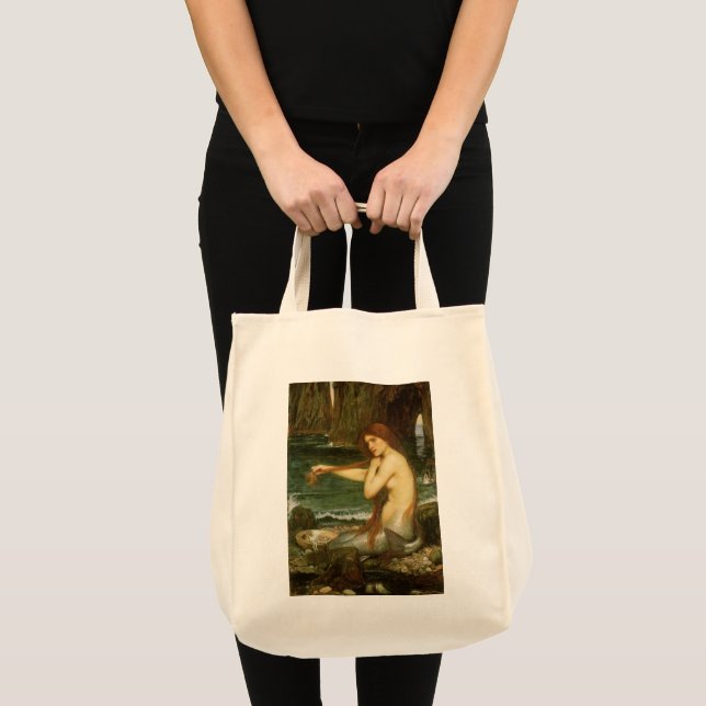 Mermaid von John William Waterhouse Tragetasche (Vorderseite (Produkt))