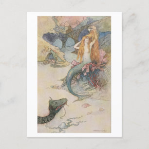 Mermaid Warwick Goble Postkarte