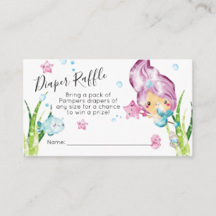 Mermaid Watercolor Babydusche Windelwaschmaschine  Begleitkarte