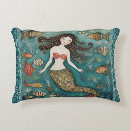 Mermaid Watercolor Dekokissen
