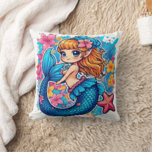 Mermaid Watercolor Kissen