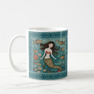 Mermaid Watercolor Personalisiert Kaffeetasse
